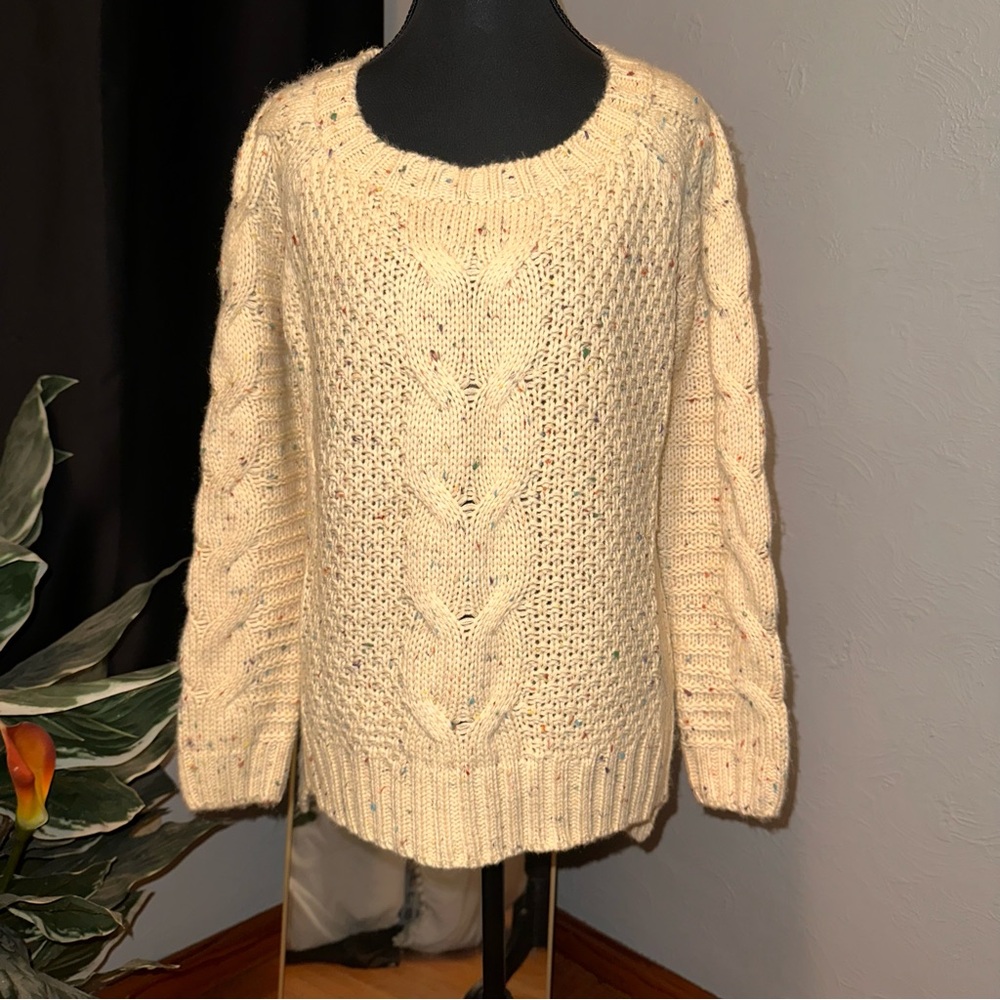 Urban Decay Beige Confetti Cable Knit Sweater | Size Small - Picture 2 of 9